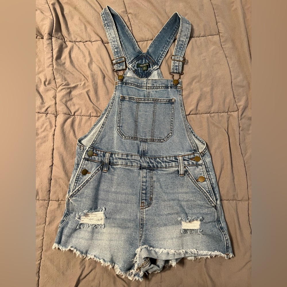 Denim shorts overalls